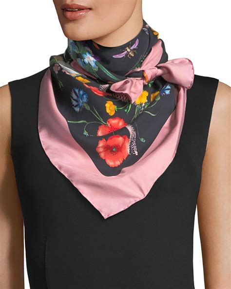 gucci floral silk scarf.